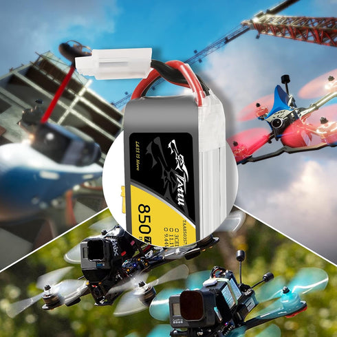 TATTU 11.1V 850mAh 75C 3S LiPo Battery Pack with XT30 Plug for 150 & 180 Size Quadcopters