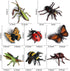Odowalker 8 4" pcs Lifelike Assorted Plastic Insects Bugs Figures Realistic Sandbox Butterfly, Bee, Ladybug