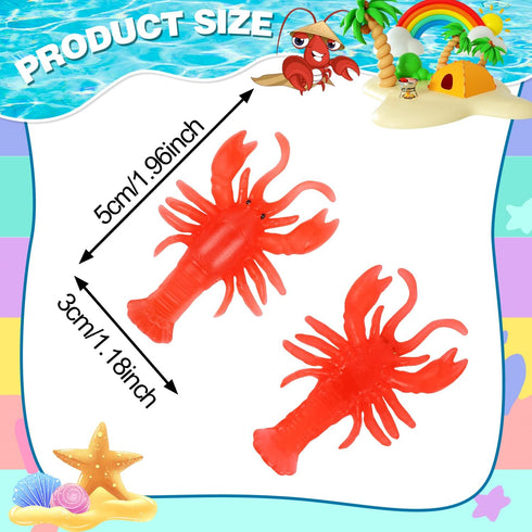 EVERMARKET 20 Pcs Mini Lobster Claw Crawfish Boil Party Supplies Soft TPR Lobster Food Models Fake Crawfish Party