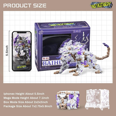 52TOYS INFINITY BOX IB-03 White Tiger Deformation Toys, Action Figure, Mecha and Cube, Birthday Gift