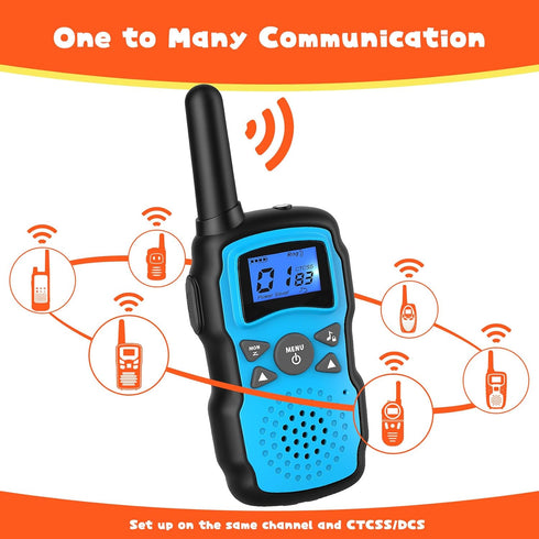 Wishouse Walkie Talkies for Kids - 4 Pack Family Radio Long Range, Outdoor Fun Toys for 4-8 Year Olds (No Battery
