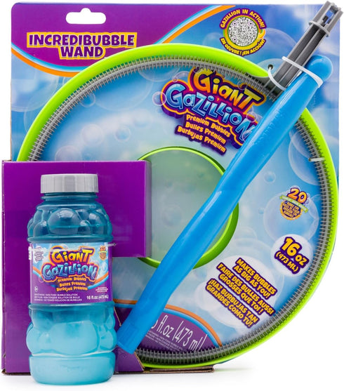Gazillion Bubbles Incredible Bubble Wand, Make Gigantic Bubbles, 16 Oz Giant Bubble Solution, Age 3+