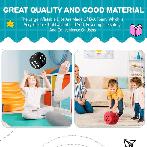 6 Inches Sessions(Multicolor,4 Shappy Foam Dice Fun Filled Large Educational Toy Kawaii Giant Dice Decorative Eva Foam