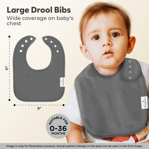 Organic Cotton Baby Bibs – Absorbent Drool Bibs with Snaps for Newborns & Toddlers