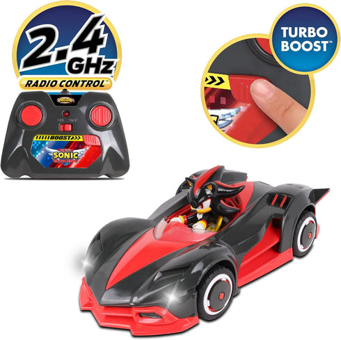 NKOK Team Sonic Racing 2.4GHz Radio Control Toy Car, Shadow The Hedgehog 602, Red, Turbo Boost Feature