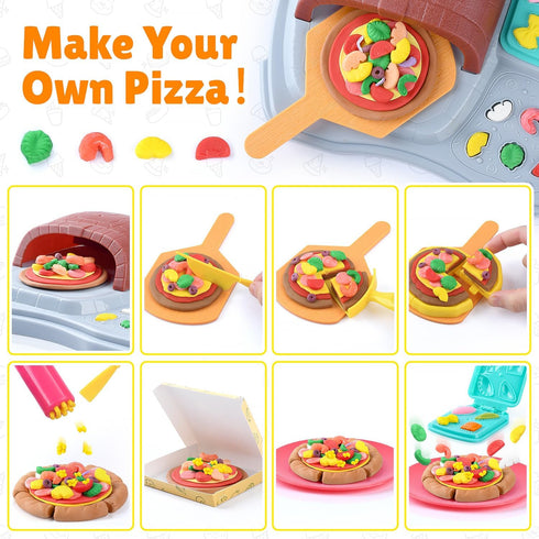 2 1 Sets 2-4-8, 3 8 Dough,2 oz in Color Dough for Kids Ages Kitchen Creations Ice Cream Pizza Maker Machine, Art Crafts