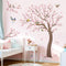 decalmile Large Cherry Blossom Tree Wall Stickers Pink Flower Birds Tree Branch