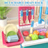 SmartChef Set Set Play Kitchen Sink Toys, Blue Electric Dishwasher Playing Toy with Running Water, Play Food