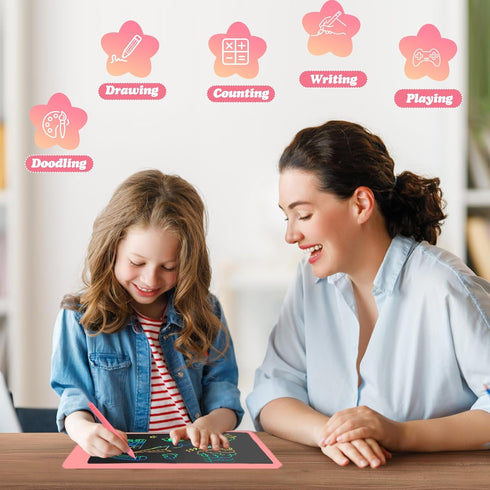 EooCoo 10 Inch LCD Writing Tablet - Drawing Board for Ages 3-6, Electronic Drawing Pad, Girl Birthday Gift