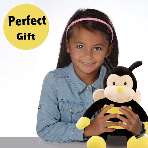 Garden Buzz Cuties Nana The Bee - Plush Bumblebee Stuffed Animal with Smile Face and Yellow Wings