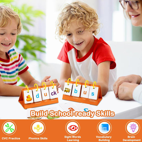 CVC, CVCC & CCVC Word Builder Games - Phonics Flash Cards for Kindergarten Classroom, Preschool Learning Activity