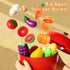Sets Pretend Play Food for Kids Kitchen, Cutting Toy Food with Apple Basket, Play Kitchen Accessories for Toddlers