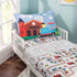 4 Set EVERYDAY KIDS Piece Toddler Bedding -Choo Choo Train- Includes Comforter, Flat Sheet, Fitted Sheet and Reversible