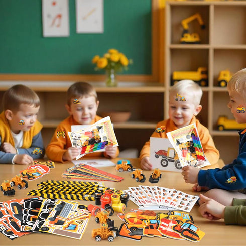 96Pcs Set BenLouis Construction Party Favors Excavator Tractor Theme School Stationery Bulk for Kids Construction
