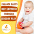 caaocho Pure Natural Rubber Sensory Ball - 4" Rainbow Colors, Promotes Sensory Development, BPA Free