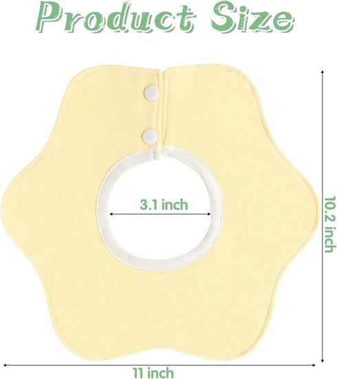 6Pcs 360 0 12 Zainpe Rotate Baby Bibs Waterproof Snap Cotton Baby Bib Absorbent Feeding Burp Cloth for Infant to Months