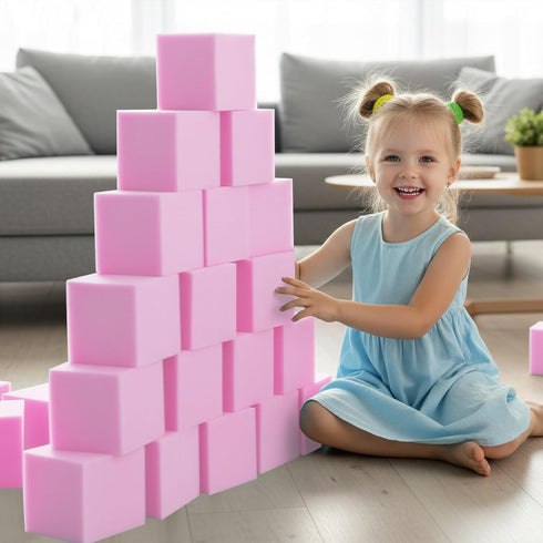 FUBOTRAD 24PCS 5" 5" 5" Foam Pit Blocks Foam Padding Sponge Pit Cubes Sponge Blocks for Amusement Park Gymnastics