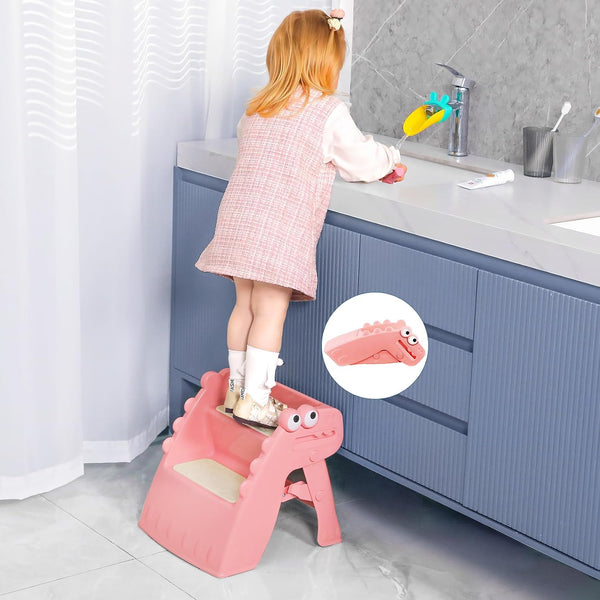 Onasti Toddler Step Stool Foldable Kids Step Stool,Bathroom Stool for Toddlers Non-Slip