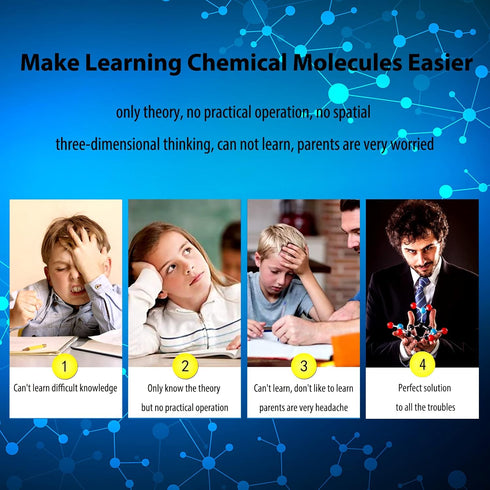 Organic Chemistry Molecular Model Kit 206pc, Educational Science Set for Middle and High School Students, Gift for