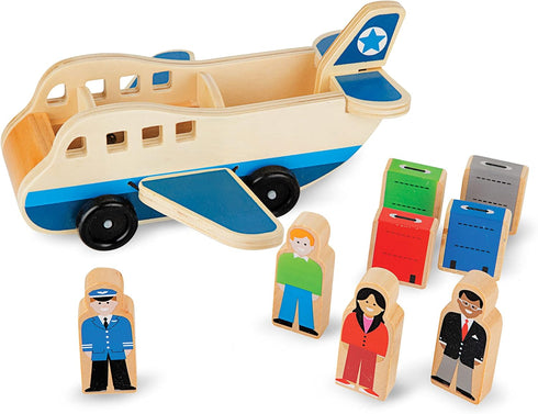 Melissa & Doug Wooden Airplane Play Set with 4 Play Figures and