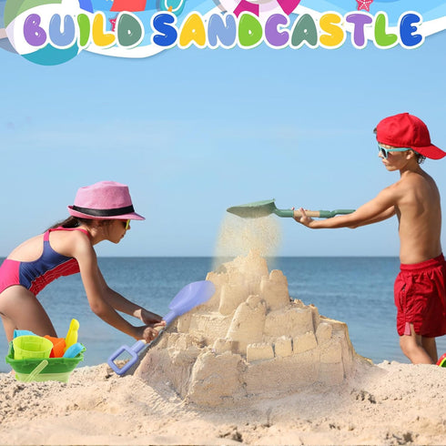 LNCOJOLM 4-12, Wood Handle Beach Shovel Snow Toy for Kids Digging, Sand Spade Sandbox Toy for Kids Safe Plastic Garden