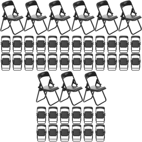 Gadpiparty 36 Pieces Mini Foldable Chairs, 1/6 Scale Plastic Dollhouse Furniture for Doll Decoration