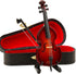 Dselvgvu (3.94"x1.51"x0.91") Wooden Miniature Double Bass with Stand, Bow and Case Mini Musical Instrument Contrabass