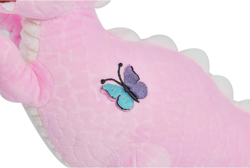 Wemi Pink Dinosaur Stuffed Animal Toys, Cute Soft Dinosaurs Plush Doll T-Rex Throw Pillow for Boys Girls, 11"