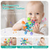 Baby Montessori Teething Toys for 0-6 6-12 Months, BPA Free Sensory Chew Rattle Toys for Newborn Infant Development
