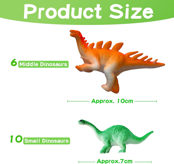 16pcs 3+ Dinosaur Series - Temperature Color Changing Bath Toys, Water Table Toy for Easter Egg Fillers,Goodie Bags