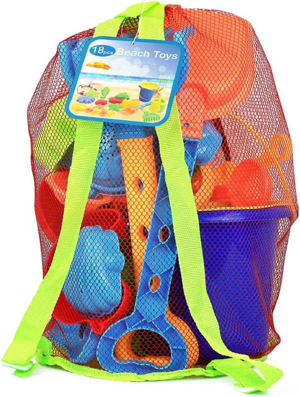 Click N' Play Beach Toys for Kids 3-10 - 18pc Sand Toys