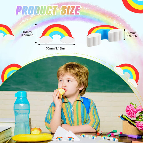 240 Pieces Rainbow Erasers for Kids, Bulk St. Patrick's Day Cute Classroom Prize Supplies