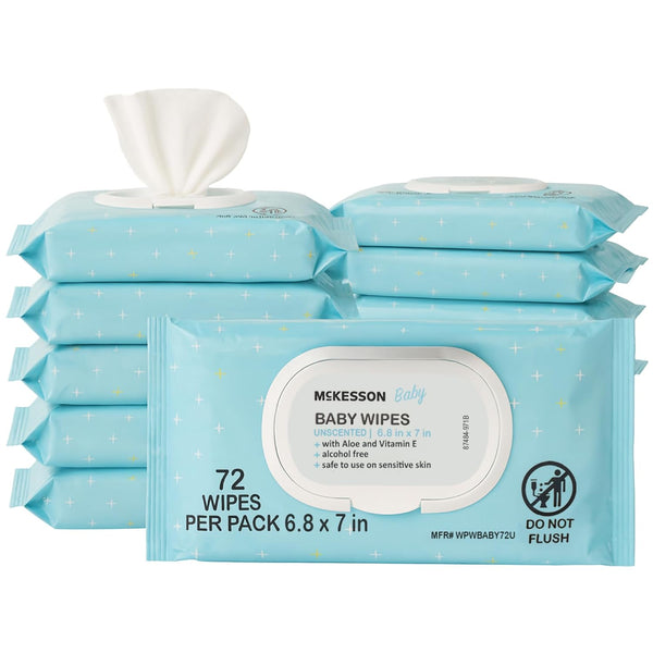 McKesson Baby Wipes, Unscented (12 Pack, 864 Wipes) - Aloe & Vitamin