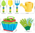 Set,6 Set FITNATE Green Kids Garden Tools PCS Gardening Tools for Kids Including Watering Can, Shovel, Rake, Fork