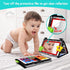 Dr.Rapeti Tummy Time Floor Mirror - Black and White High Contrast Baby Toy with Teethers, Washable & Non-Toxic