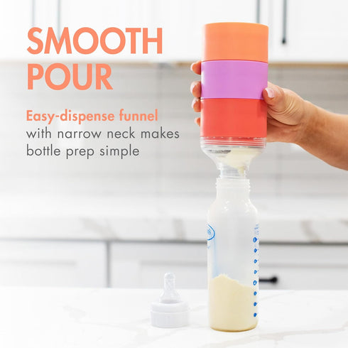 Boon Triful Baby Formula Dispenser On The Go - Insulated Stainless Steel Formula Containers with Stacking Design - Baby