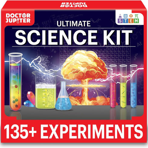 Doctor Jupiter Science Kit for Kids Ages 8-14, Birthday Gift Ideas for Boys & Girls, STEM Toy with 135+ Experiments