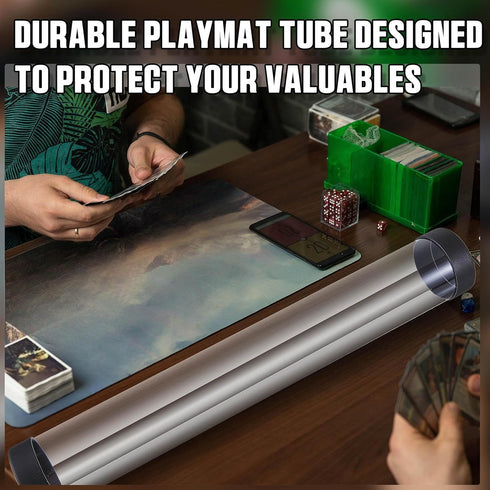 8 16.14 Inch Barydat Pcs Playmat Tube Round Compatible with MTG Play Mat Holders Playmat Case TCG Clear Artwork Tube