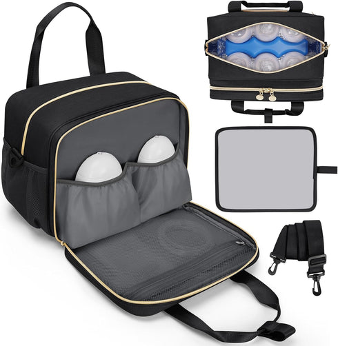 Breast Pump Bag, Milk Cooler Storage for Pumping Moms Insulated Breastmilk Bag