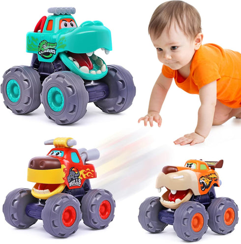 Toy Cars for 1 Year Old Boy Gifts, Monster Trucks for 1-3 Year Old Boys Girls, Pull Back Cars for Toddlers