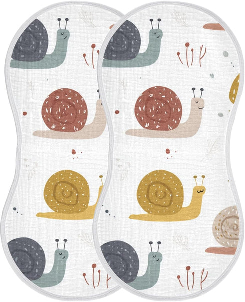 Mazeann Forest Cute Snail Burp Cloths Baby Boys Girls Absorbent Soft Cotton Burping