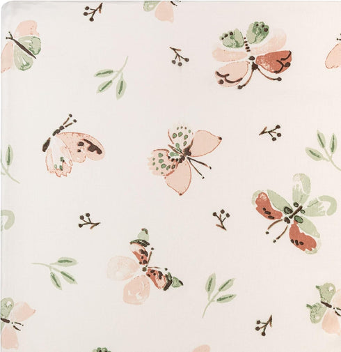 100% (28"x 52"), Crane Baby Crib Sheet - Cotton, Breathable Fitted Sheet for Standard Crib Mattress Butterfly Pattern