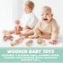 6 Set- 0-6 0-6 Pieces Toy Wooden Baby Toys for Babies Months,Wooden Toys for Babies Rattles with Bells,Wooden Rattles