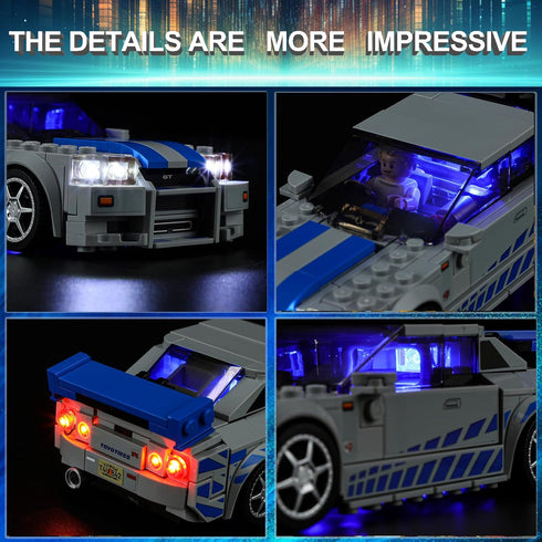 LED Light Kit for Lego Speed Champions Fast & Furious Nissan Skyline GT-R Toy Car Sets