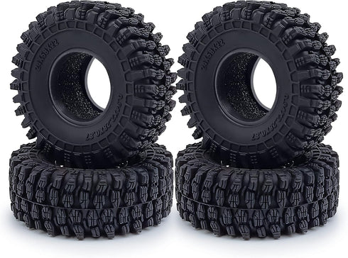 RC 58mm Rubber Crawler Tires with Foam for 1/18 TRX4M Upgrade Parts,Pack of 4 (Style B)