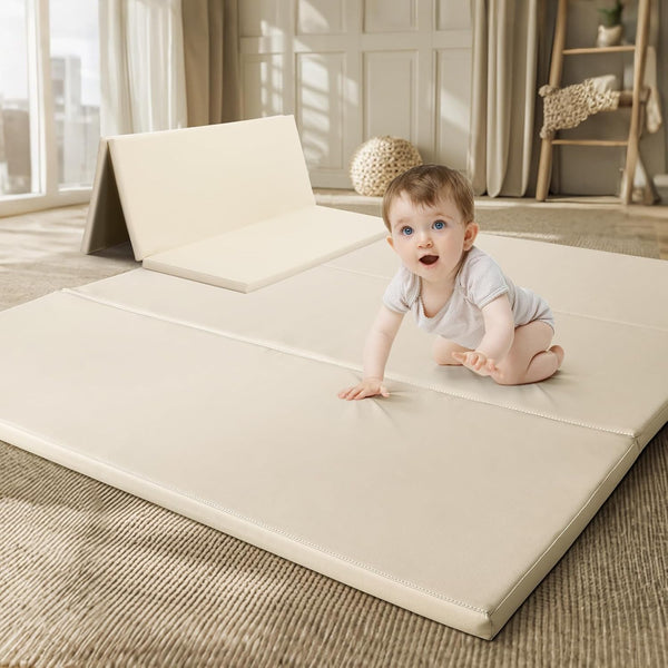 TODIBY Foam Baby Play Mat: PU Leather Waterproof Kids Playmat - Trifold