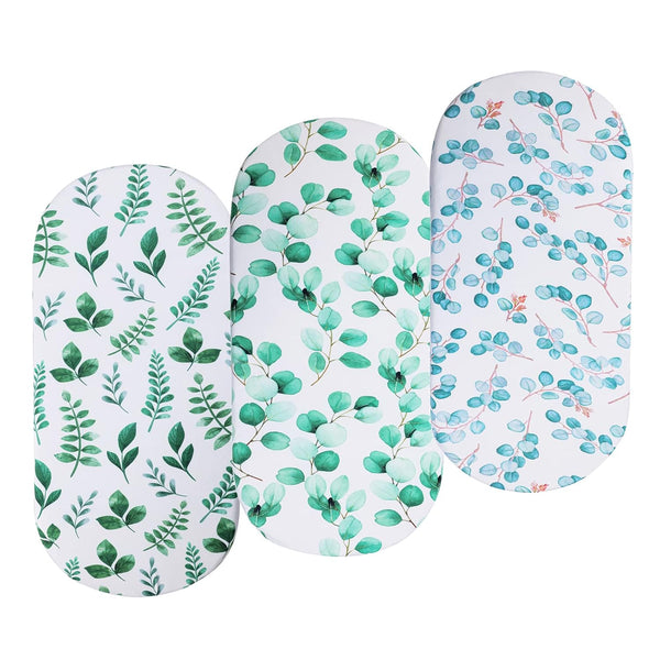 Bassinet Sheets Set 3 Pack - Stretchy Jersey Knitted Fitted Sheet for Baby Boy and Girl, Universal for Oval Rectangle
