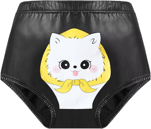 Reusable Printed Diaper Covers for Adults - Elastic Waistband, Cat Design