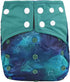 Sigzagor 3 AIll in One Cloth Diapers Nappies for Night AIO Sewn in Insert Reusable Washable (Whales Foxes)