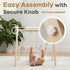 5 Comfy Cubs Wooden Baby Play Gym - Natural Finish Pinewood Baby Activity Gym with Sensory Hanging Toys - Easy No-Tool